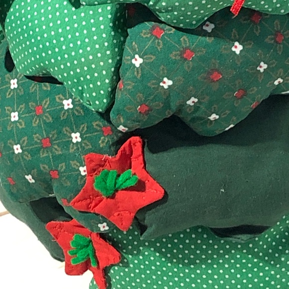 Handmade Christmas Tree Fabric Stuffed Decor Weighted - Picture 10 of 13